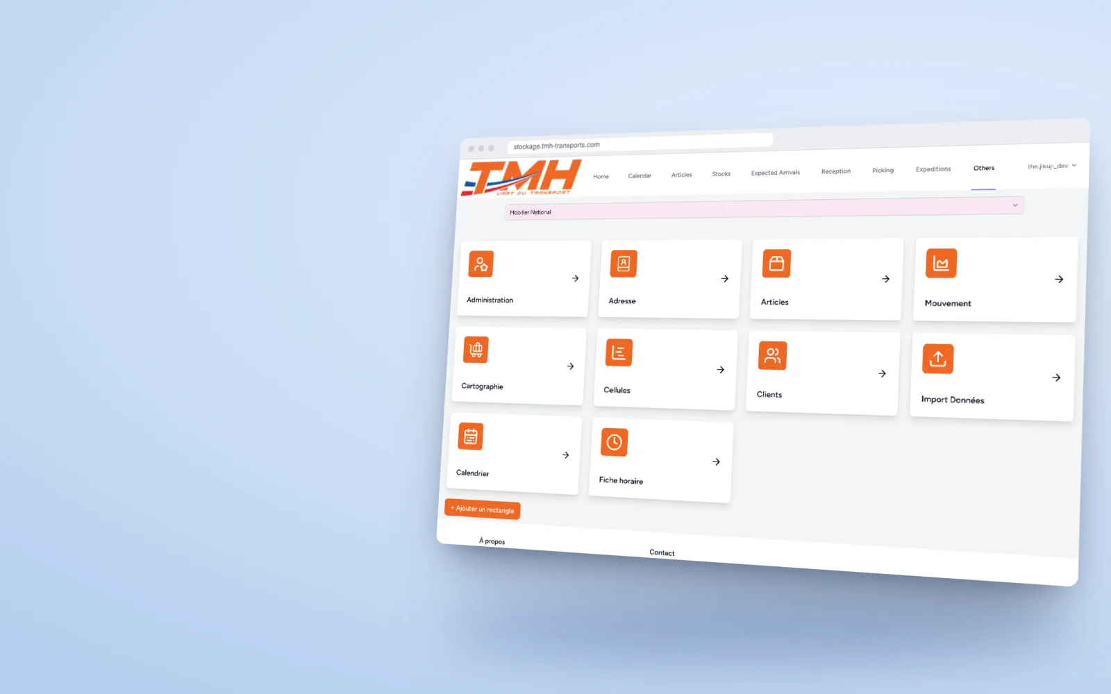 Le logiciel TMH Stockage : modules de gestion d’entrepôt sur navigateur et téléphone.